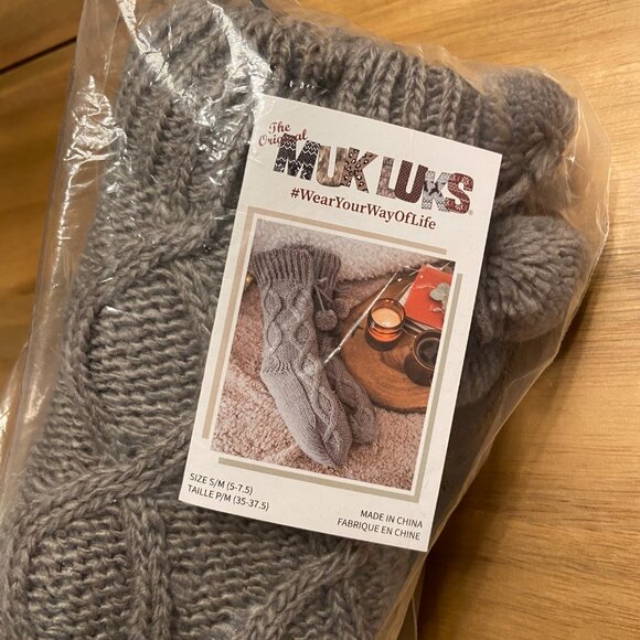 Muk Luk Slipper Socks Size Small/Medium - Dark Grey NWT - Picture 5 of 5